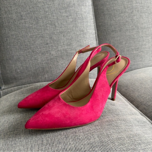 Sam Edelman Shoes - Sam Edelman Hazel Pink Fuchsia Slingback Heels Suede Upper Size 6.5 Women’s